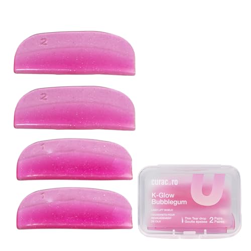 Curacoro Korean Lash Lift Shields, 4 Pcs/2 Sizes Self-Adhesive Rods