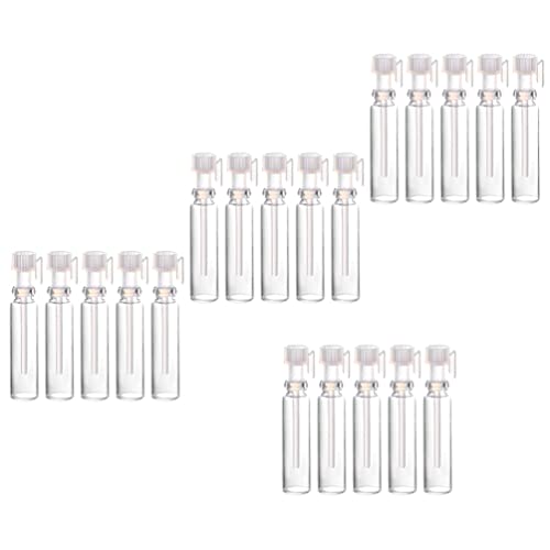 LALAFINA スポイトボトル 1ml ガラス 香水瓶 エッセンシャルオイル ボトル 空 小分けボトル 100個 詰め替え容器 化粧品 乳液 クリーム サンプル 再利用可能 旅行用
