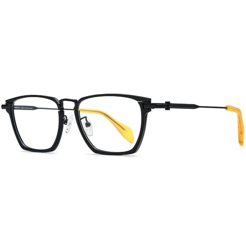 Image of FONEX Acetate Titanium Glasses Frame Men New Square Eyeglasses Spectacles Eyewear