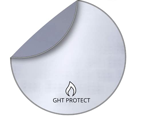 Fire Pit Mat For Decking | 91CM Triple Layer For Ultimate Protection | BBQ Heat Resistant Mat Easy To Carry & Wipe Clean | For Grass, Patios, Decking, Lawns, Astroturf and Camping | By GHT Protect