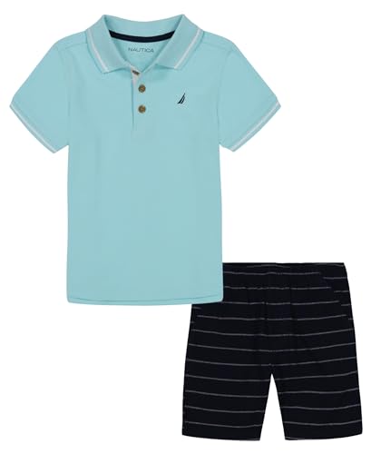 Image of Nautica Boys' Nautica 2 Piece Polo Woven Short Set