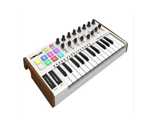 25-Key MIDI Keyboard Controller with Velocity-Sensitive Keys, Portable Music Arranger