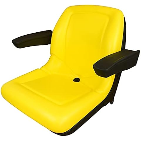 TRAC SEATS Yellow Tractor Seat with Armrests for John Deere 1023E 3025E 3032E 3038E 3203 Compact Tractor for PN LVA14488, LVA19040, AM879503 Cover