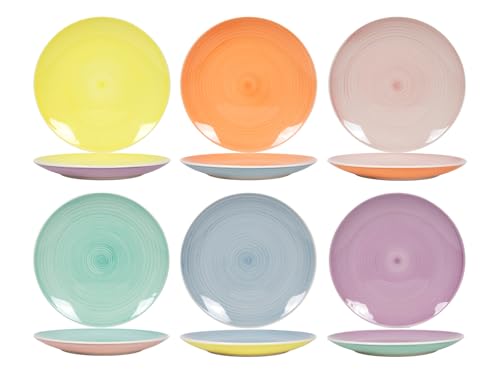 Cookinglife Pastel Harmony Pratos planos x6 | Cerâmica | 26,5 cm | cor pastel | Lava-louças, micro-ondas, forno