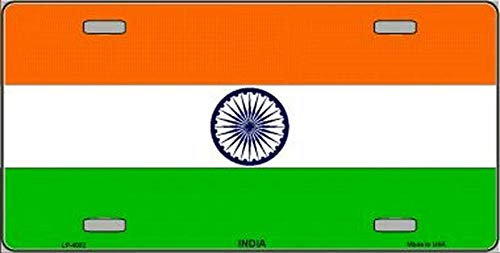 Biopracess india flag novelty license plate license plate 6x12 inches