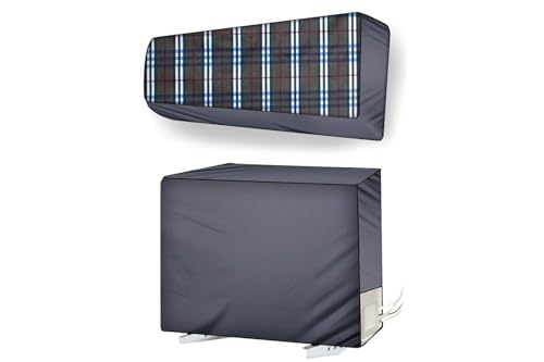 Image of Split AC Cover for 1.5 Ton Indoor & Outdoor Unit | Waterproof & Dustproof Protection | UV Resistant | Durable PVC Material | Weatherproof Outdoor Cover | Easy Installation