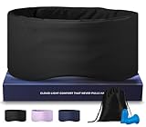 Dual-Sided Sleep Mask for Side Sleepers, Soundless Velcro, Bamboo Fiber & Milk Silk Eye Mask, Zero Pressure Sleeping Mask for Women & Men, Eye Relief Blindfold for Nap, Travel Essentials, Black