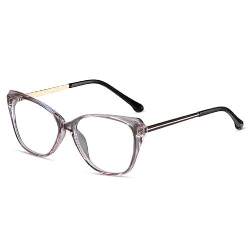 Genérico Gafas de Lectura para Mujer con Bloqueo de luz Azul y bisagra de Resorte Ajuste cómodo Marco TR90 Gafas para Leer en la computadora,Púrpura,+2.75