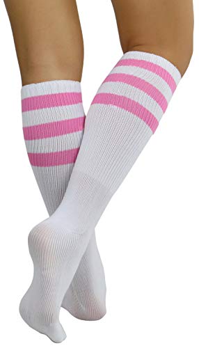 Image of ToBeInStyle Women's Premium Below Knee Athletic Socks w /Contrasting Wide Stripes