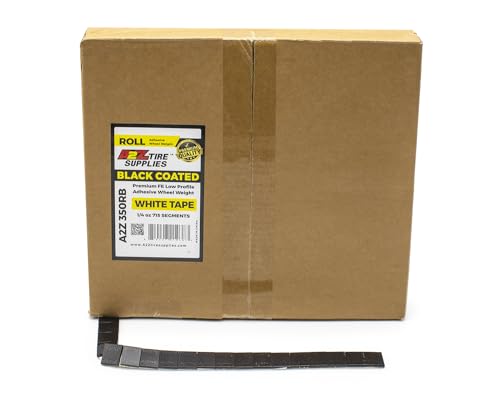 A2Z TIRE SUPPLIES 0.25 Oz Black Adhesive Wheel Weights（715pcs,11 LBS）,1/4 Oz Stick on Wheel Weights for Cars, Trucks, SUVs, Motorcycles, Low Profile White Tape