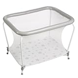 Nettoyage facile Plastimyr Parc Rectangulaire Bébés ESTRELLAS Blanc - Sécurité, format pratique, pliable, facile à nettoyer.