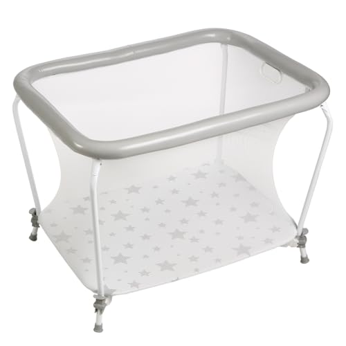 Plastimyr Parc Rectangulaire Bébés ESTRELLAS Blanc - Sécurité, format pratique, pliable, facile à nettoyer.