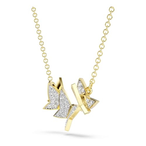Miniatura 3 de Swarovski Collar Idyllia Lilia, Mariposa, Blanco, Baño Tono Oro