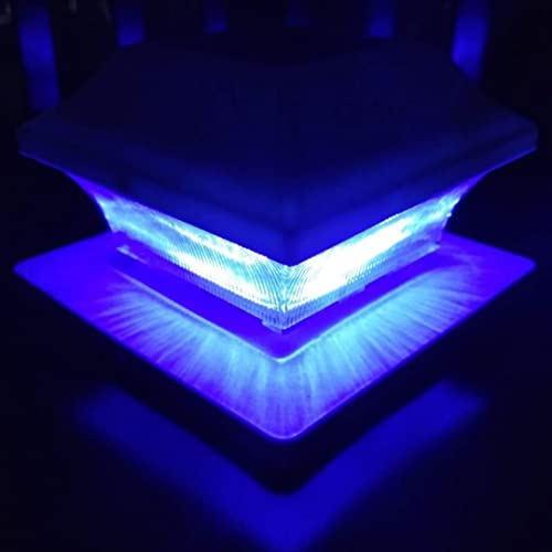 Solar Post Cap Lights Outdoor 3 Color Led Super Bright 20 Lumen Deck Light Fence Post Lighting 2Pack 4 Adaptors 4X4 5X5 6X6 3.5X3.5 Plastic Waterproof Post Lamp For Yard Porch Patio #TOP2