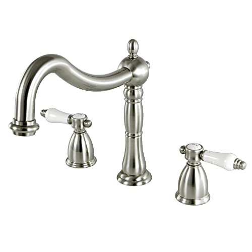 Kingston Brass KS1348BPL Bel Air Roman Tub Filler with Lever Handle, 8-1/2 inch In Spout Reach, Brushed Nickel