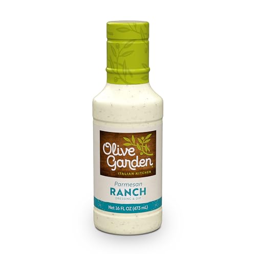 Olive Garden Parmesan Ranch Dressing and Dip, 16 fl. oz., Made with Buttermilk and Parmesan Cheese, Perfect Dipping Sauce, Chicken Marinade, Sandwich Spread or Salad Dressing
