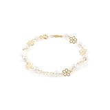Certificado de Garantía Pulsera bebe o niña oro flor calada con perlas
