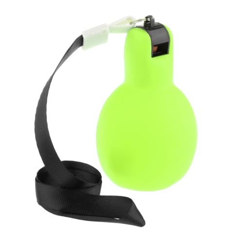 Set of two colorful hand whistles with lanyards