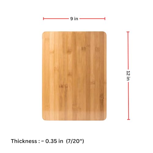 Bulk Plain Bamboo Cutting Board without Handle (Set of 12) | For Customized, Personalized Engraving Purpose | Wholesale Premium Bamboo Board (Rectangular 12" X 9")