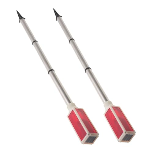 iplusmile 2stücke Solar-ampel Mit Blinklichtern Wetterfeste Solar-einfahrtsmarkierungsleuchten Reflektierende Straßenfackeln Für Außenhöfe...