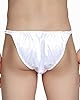 Satini Hommes Culotte de Culotte de Bikini Tanga sous-vêtements Satin (Blanc, XL) #3