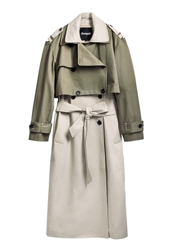 Amazon.com: Desigual Women's Detachable Two-Tone Trench Coat