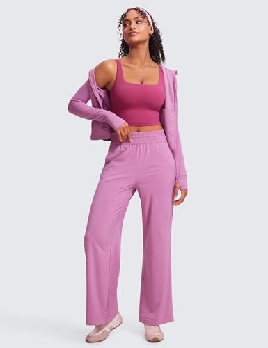 Image of CRZ YOGA Butterluxe Square Neck Crop Tank Top | Light Support, Removable Pads, Yoga, Extremely Soft, Wide Straps, Longline Sports Bras for Women