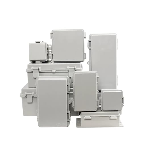 Scatola di giunzione impermeabile, IP66, custodia in ABS incernierata con piastra di montaggio per progetti elettrici esterni, 400 x 300 x 200 mm, grigio