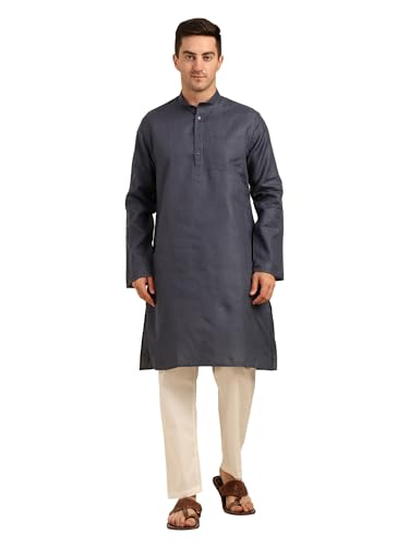 Image of ITOS365 Men Cotton Blend Kurta Pyjama Set Party Fashion Regular Ethinic Wear Indian Dress Gift for Men