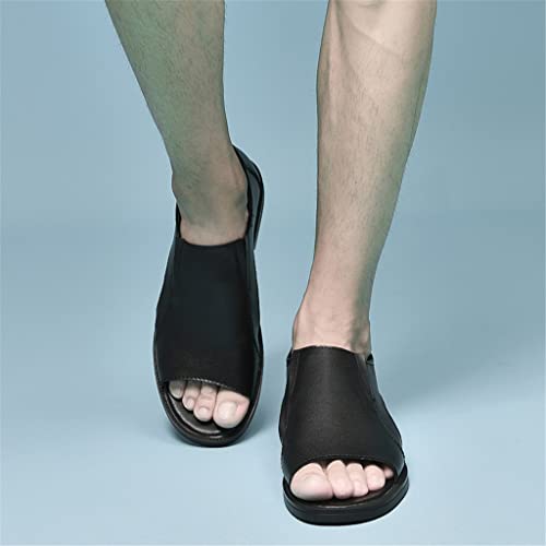 Fashion Leather Men Sandals Handmade Casual Leather Shoes Men Sandalias Men Shoes(D,43 Code)2