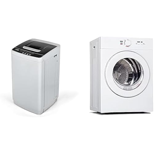 Euhomy 1.03cu.ft Washer and 1.8cu.ft Dryer Combo with Five Water Levels 10 Programs, Drain Pump Washer, Dryer with Vent, Stainless Steel Tumbler