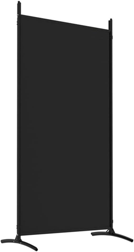 Bowery Hill Contemporary 4-Panel Room Divider in Black Fabric