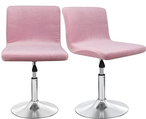 Sonnach Bar Stool Covers, Velvet Barstool Slipcovers With Back, Slipcovers For Short Stool (2, Pink) #TOP29