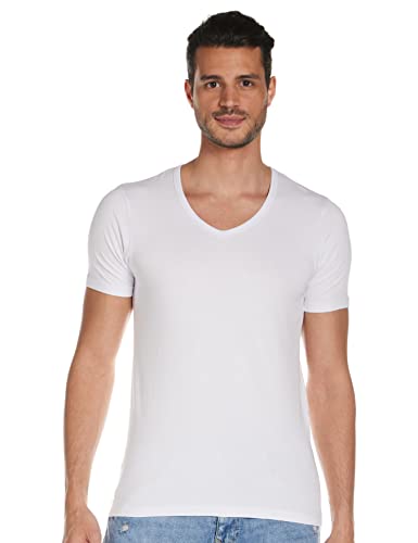 Jack & Jones Basic V-neck Tee S/S Noos Camiseta, Blanco (Optical White), L Hombre
