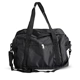 Bolsa Deporte Mujer Plegable pequeña de 35 cm (14 Pulgadas), Impermeable, 600d, para Gimnasio, Fitness, Viajes, Color Negro, Bolsa Deporte Hombre Ideal para Entrenamiento, Fin de Semana, avión