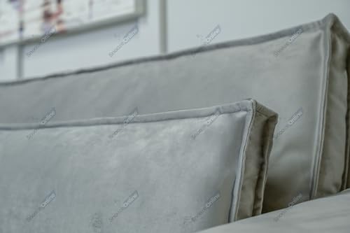 Snooze Inn Velvet Sloane 3 and 2 Seater Sofa Sets, Corner Sofas For Living Room, Upholstered Plush Fabric 3 Seater Velvet Sofas (Black, 3 Seater) - Image 3