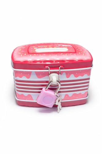 Image of Sajani Cute Cartoon Creative Portable Piggy Bank, Money Saving Box with Combination Lock, Mini Coin Bank Gifts for Boys and Girls, Best Return Gifts for Kids (Pack of 1) (Sandwich - Pink)