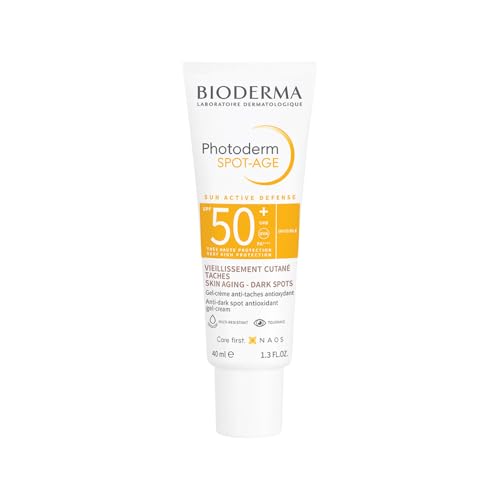 BIODERMA Photoderm Spot-Age SPF50+ Crème solaire très haute protection - Riche en antioxydants, réduit taches brunes et rides - Peaux hyperpigmentées - Recommandée par des dermatologues - Tube 40 ml