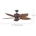 Concord Fans 52FEB5RI 52 Inch Fernleaf Breeze Damp Location Ceiling Fan - Rustic Iron, brown