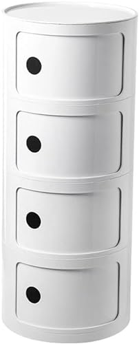 サイドテーブル ベッドサイドテーブル コンポニビリ サイドテーブル 多層収納バケット 多機能サイドキャビネット おしゃれ かわいい プラスチック収納 収納ケース 丸型収納キャビネット 多機能 収納ボックス 2/3/4段 収納 ボックス 円柱ラック ベッドサ