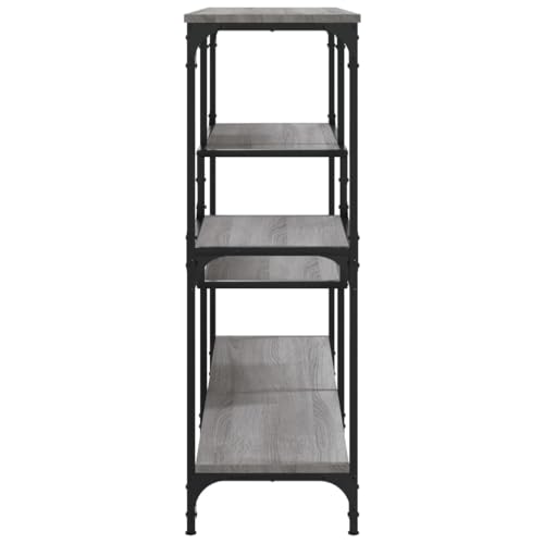 Mesa consola Sonoma gris madera de 103x32x95 cm con marco de metal estable 6
