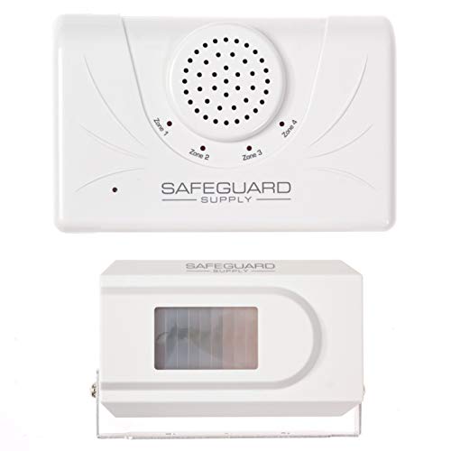 Safeguard Supply Motion Door Chime- Simple To Use 95dB Loud 4000\' Range Wireless Motion Detector Door Bell For Business, Ideal Expandable Wireless Doorbell For Office, Business, Retail & Warehouse