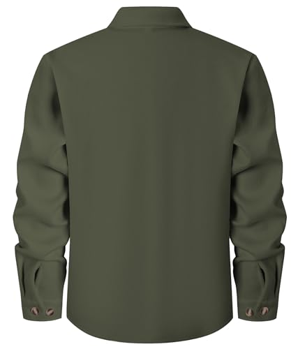 Image of Cromoncent Mens and Boys Flannel Shirt Jacket Casual Button Down Shacket