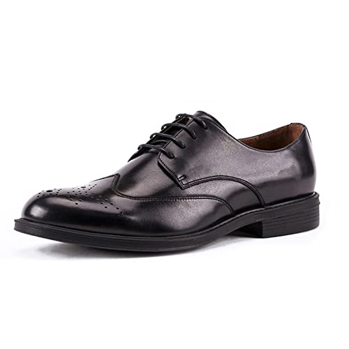Chaussures Oxford Brogue en cuir de vachette véritable avec détails d'aile en relief pour homme