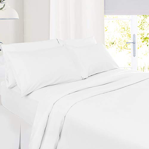 Image of Hearth & Harbor Extra Deep Pocket Queen Sheets Sets - Fits Mattress 18-24 Inches - 6 Piece Queen Size Sheets - White (Pack of 6)