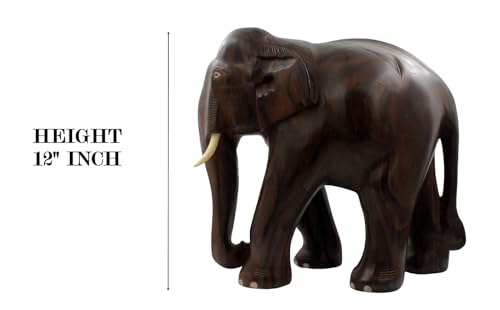 Image of Rosewood Handmade Elephant Showpiece (12 inch)