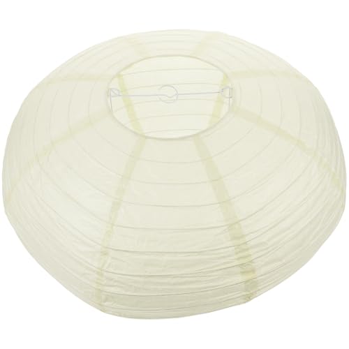 Yardenfun Pantalla de Lámpara Tipo Farol Plegable de Papel Beige Cubierta Ovalada para Lámpara Colgante Repuesto Ligero para Decoración de Fiesta y Hogar