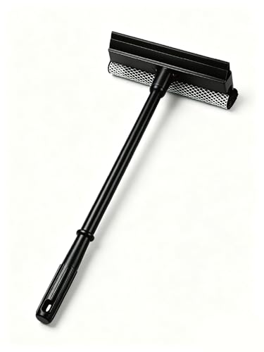 2 in1 Window Squeegee for Car Window Cleaning Tool with 16inch Long Handle Sponge Car Window Squeegee for Gas Station Glass Shower Outdoor High Window Cleaning