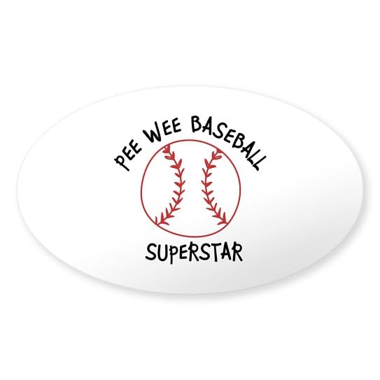 CafePress Pee Wee Baseball Sticker Oval Bumper Sticker Car Decal
