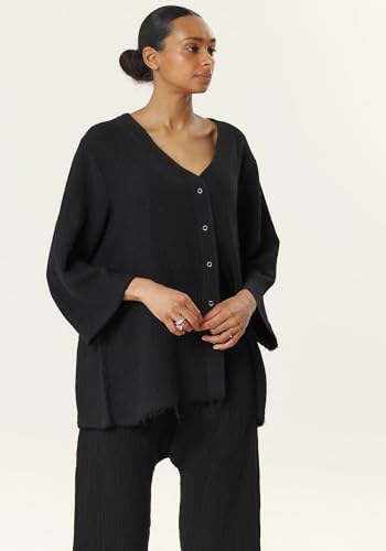 Image of NOTHING FITS BUT Muslin Gauze Nursing Set, 2 Piece Postpartum Pajamas, Ultra Soft Maternity Loungewear for Nursing, Soft Pjs